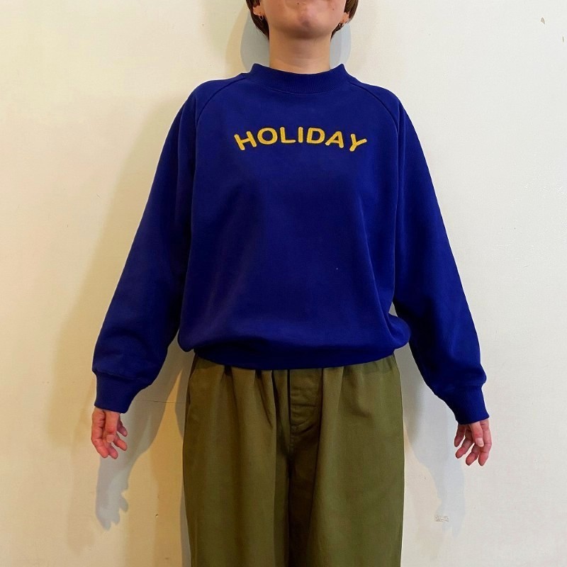 NOUVELLES DU PARADIS  ピーチ裏毛ロゴスウェット /INDIGO78